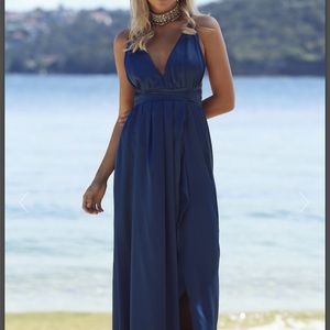 Hello Molly Catwalk Maxi Dress size M blue